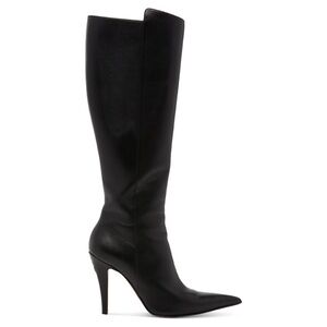 McQueen Women's Pointed Toe High Heel Leather Boots